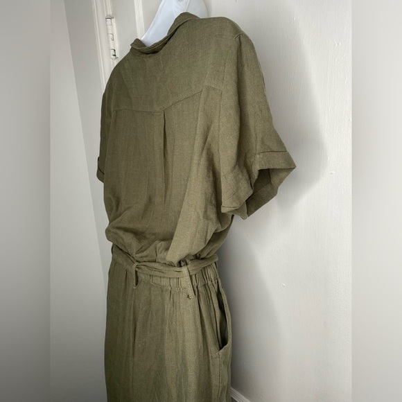 ALTAR’D STATE NWT Olive Green Button-Up Belted Dress Large - Picture 6 of 9